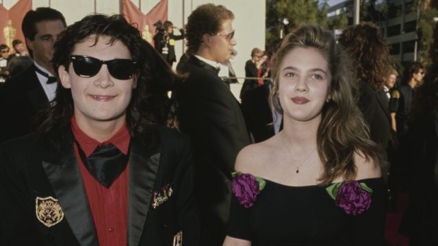 Corey Feldman and Drew Barrymore in 1989