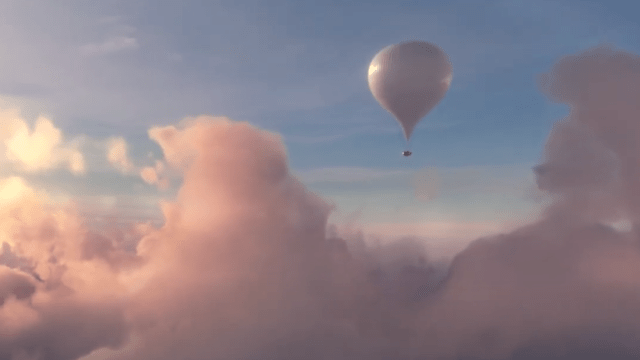 celeste balloon in the air