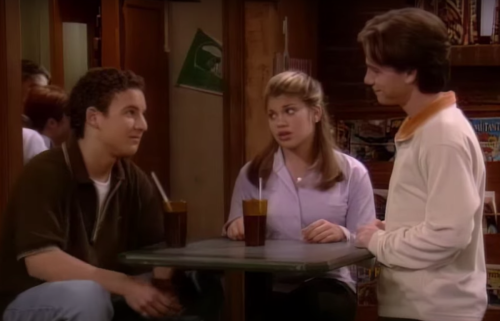 Ben Savage, Danielle Fishel, and Rider Strong on "Boy Meets World"