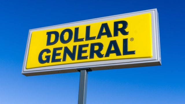 Dollar General exterior store sign and logo. Dollar General Corporation is an American chain of variety stores.