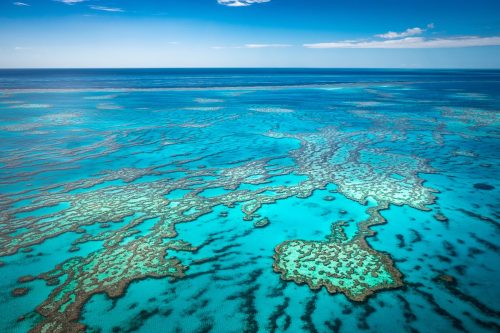 Great barrier reef from air