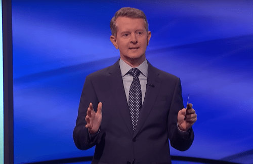 Ken Jennings hosting "Jeopardy! Masters" in May 2023