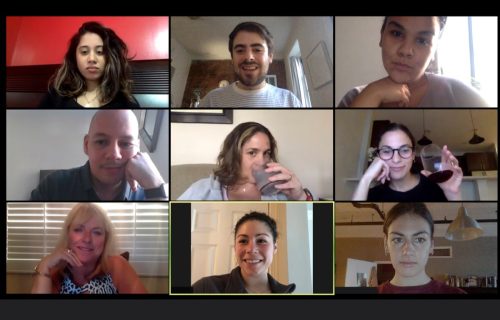 work team on a zoom call sharing 'fun facts about me'