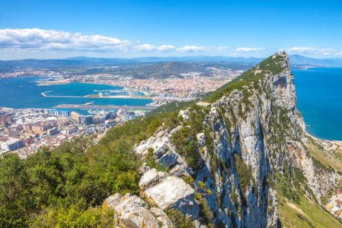 Aerial view of top of Gibraltar Rock.