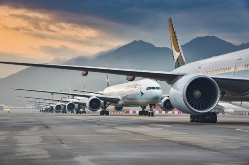 grounded planes on tarmac