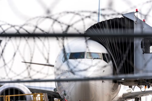 Concept of arresting terrorists on hijacked plane