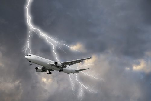 Lightning strike on a passenger plane