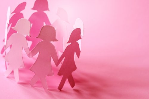 pink paper dolls