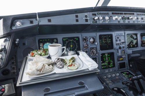 Captain's dinner in the Cockpit