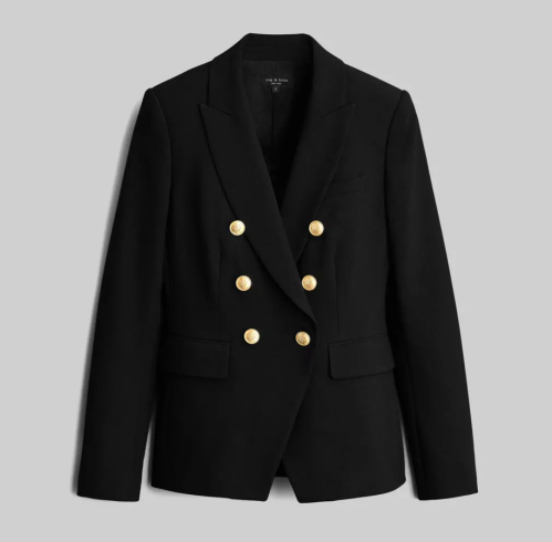 Product shot of Rag & Bone Preston Crepe Blazer in black