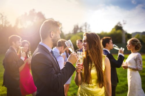 group of wedding guests