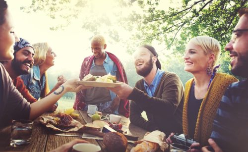 group of friends enjoying brunch