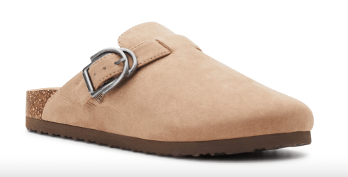 Product shot of Walmart Time & True buckle clogs