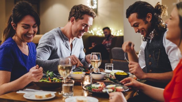 Friends Partaking in a Nice Dinner