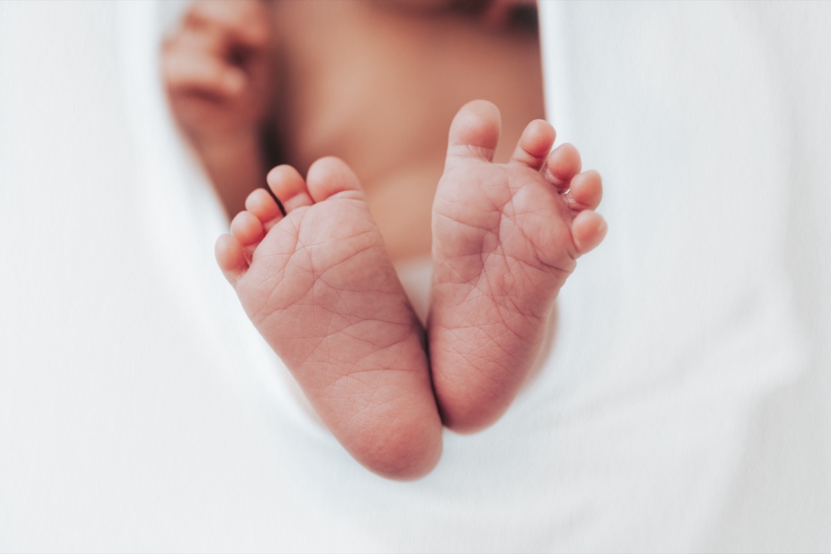 Newborn baby feet
