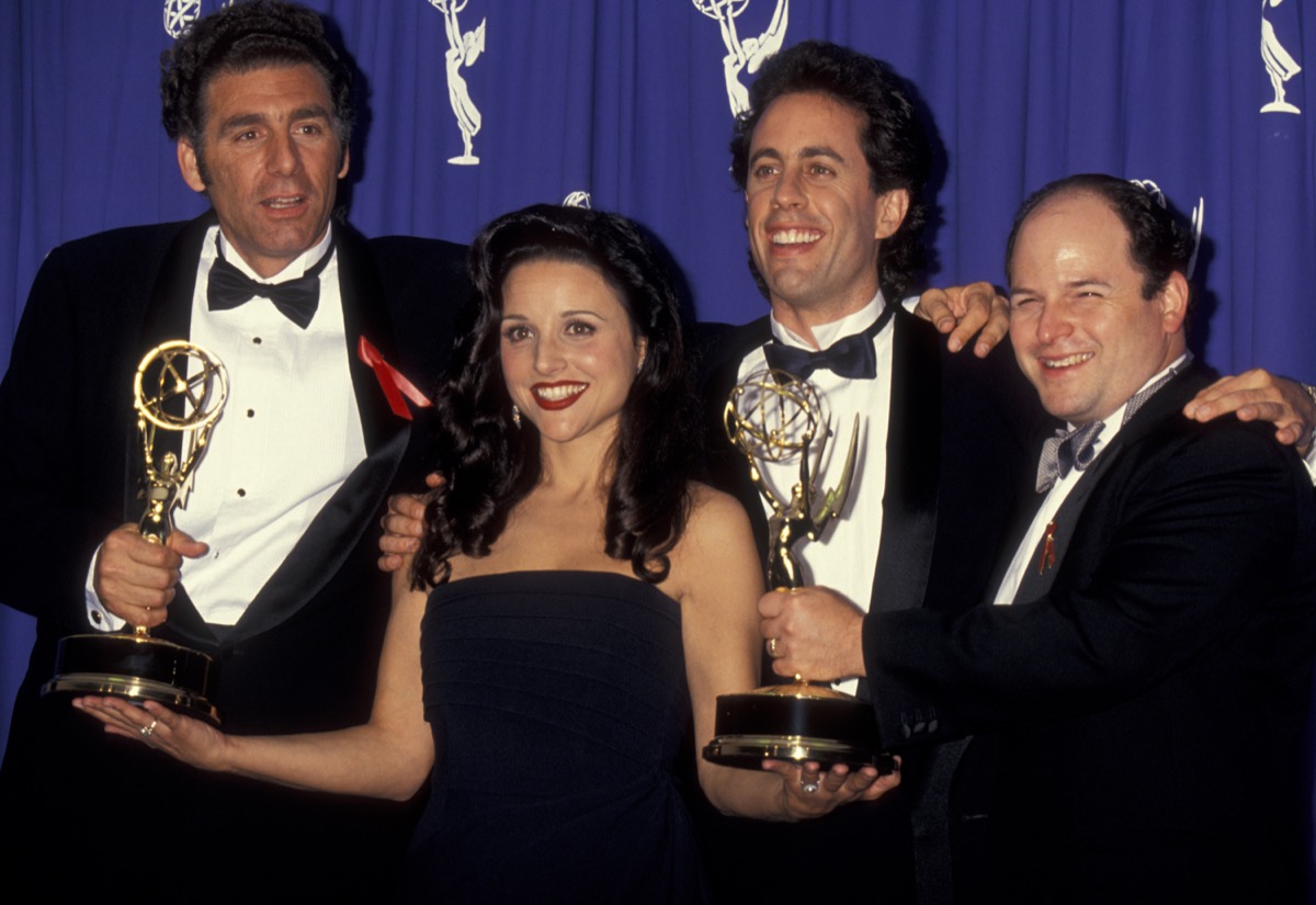 Michael Richards, Julia Louis-Dreyfus, Jerry Seinfeld and Jason Alexander in 1993