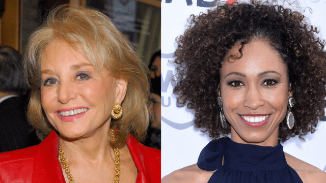 Barbara Walters in 2006; Sage Steele in 2016