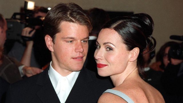 Matt Damon and Minnie Driver at the premiere of "Good Will Hunting" in 1997