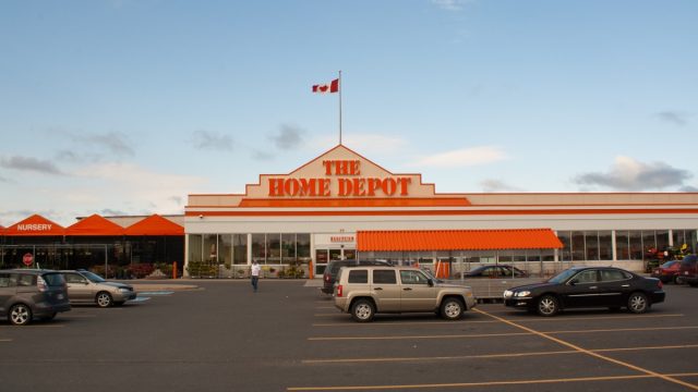 A Home Depot store sign on the front of one of their retail locations in Sydney, Nova Scotia, Canada.