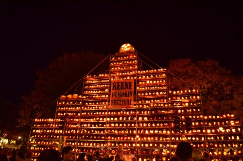 GIANT PUMPKIN TOWER AT THE KEENE PUMPKIN FESTIVAL
