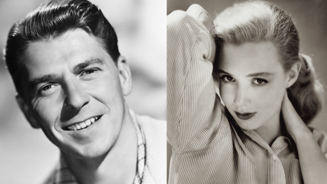 Ronald Reagan circa 1950s; Piper Laurie circa 1956