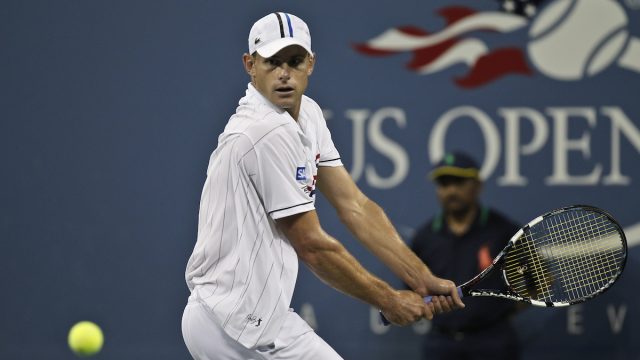 Andy Roddick playing in the 2012 US Open