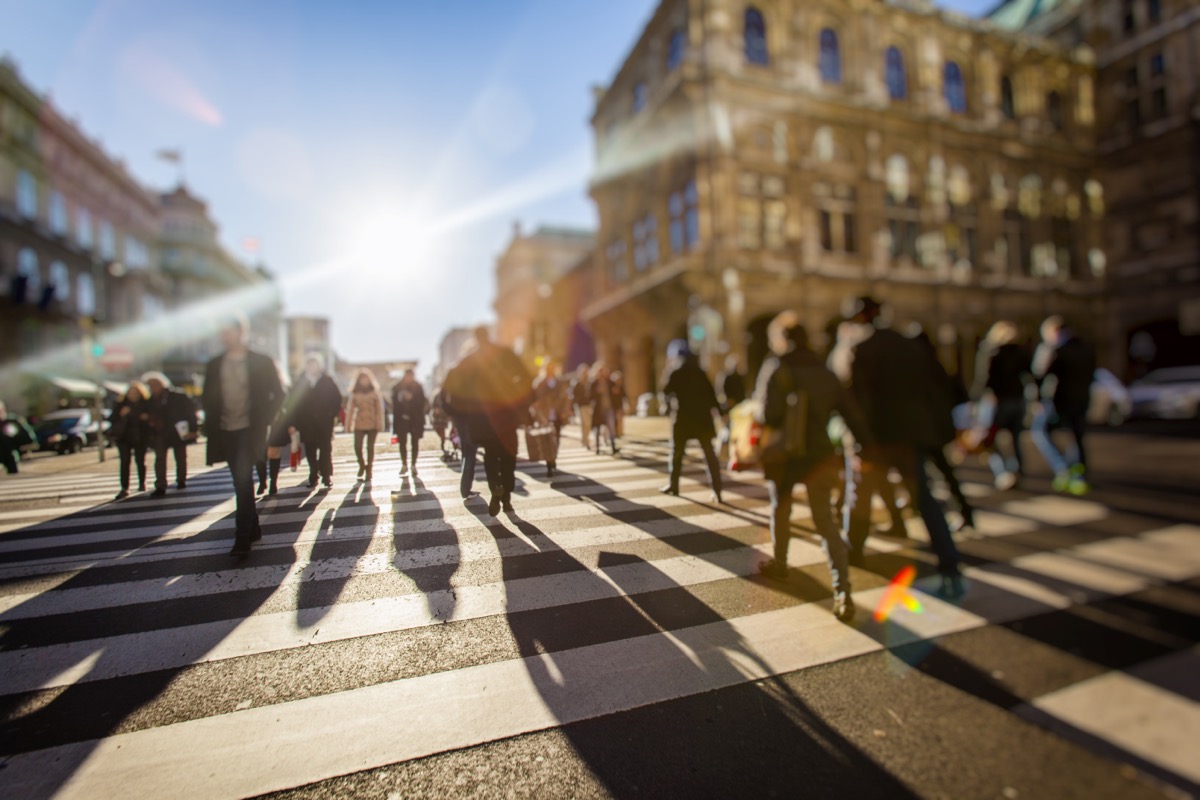 People walking in city