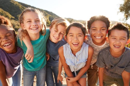 group of kids hanging out and having fun