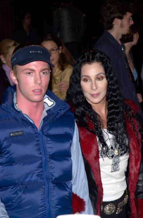 Elijah Blue Allman and Cher at the premiere of "Blow" in 2001