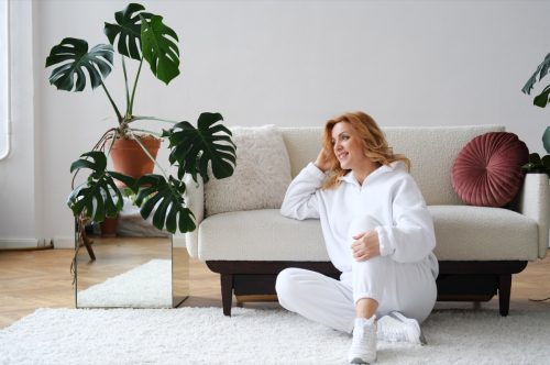 mature woman in a tracksuit