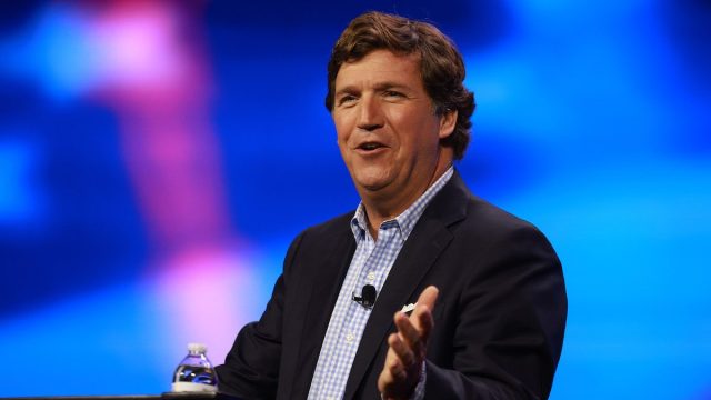 Tucker Carlson speaks at the Turning Point Action conference on July 15, 2023