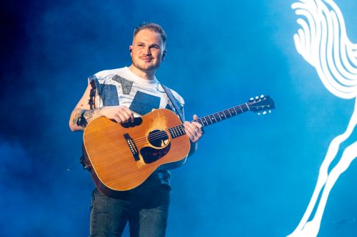 Zach Bryan performing at the Railbird Music Festival in June 2023