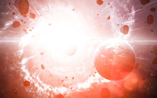 Infinite space background with nebulas and stars