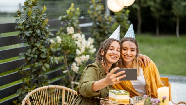 two women sharing birthday wishes for best friend