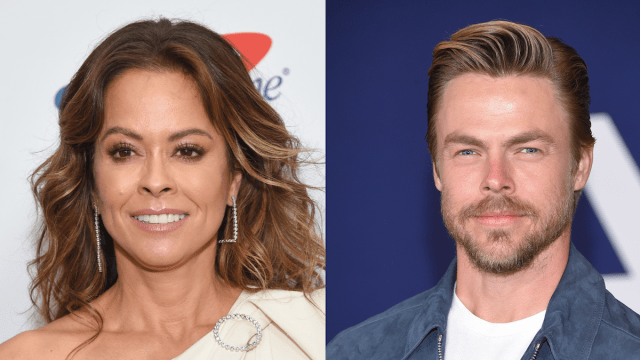 Brooke Burke in 2019; Derek Hough in 2022