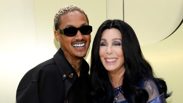 Alexander Edwards and Cher at the Versace FW23 Show in March 2023