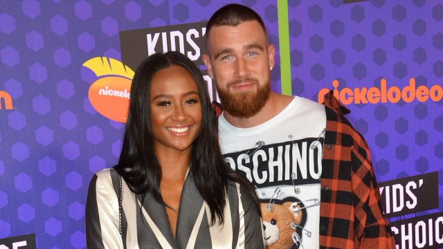 Kayla Nicole and Travis Kelce at the 2018 Nickelodeon Kids' Choice Sports Awards
