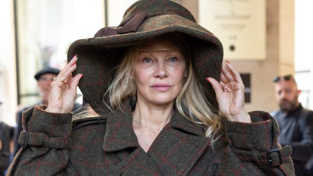 Pamela Anderson at the Vivienne Westwood show in September 2023