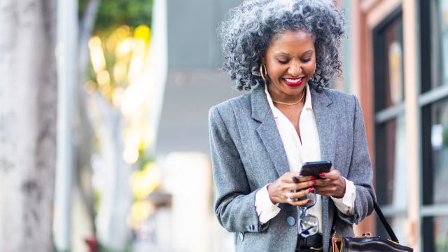 An attractive black businesswoman on the town