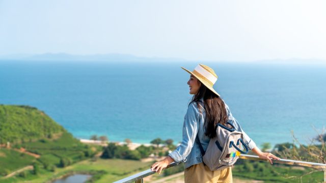 Woman Traveling and Sightseeing