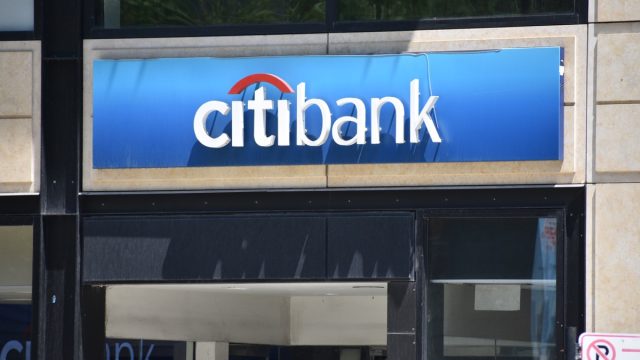 Chicago, IL, USA - June 9, 2023: Citibank logo sign on office building in Downtown Chicago