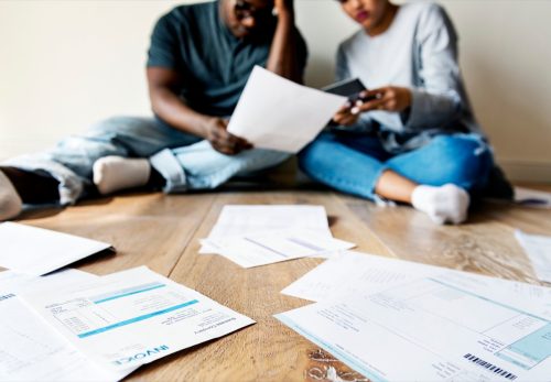 Couple managing the debt