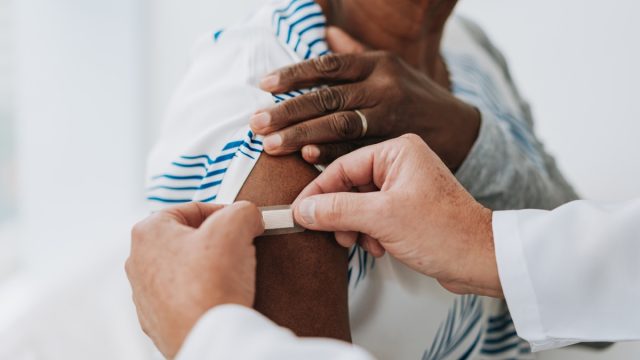 Bandage after applying vaccine