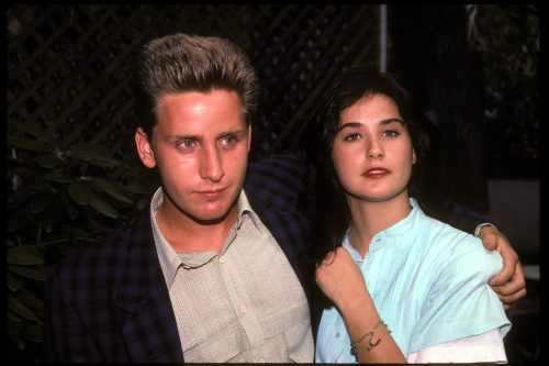 Emilio Estevez and Demi Moore promoting "St. Elmo's Fire" in 1985