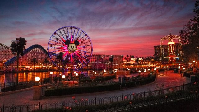 disneyland california adventure at night