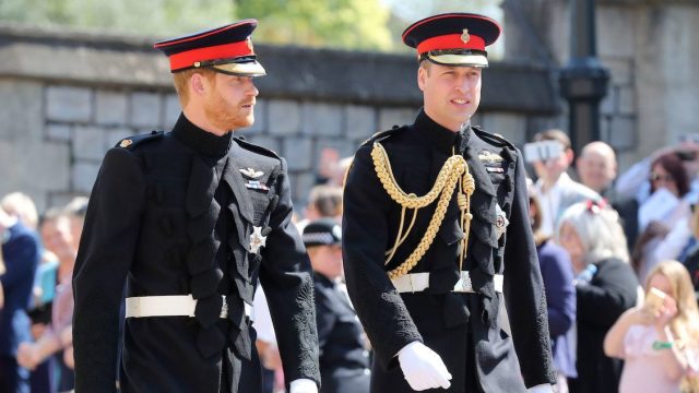 Prince Harry and Prince William at Prince Harry's wedding in 2018