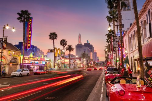 downtown los angeles at dusk