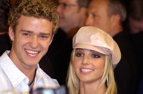 Justin Timberlake and Britney Spears at the premiere of "Crossroads" in 2002