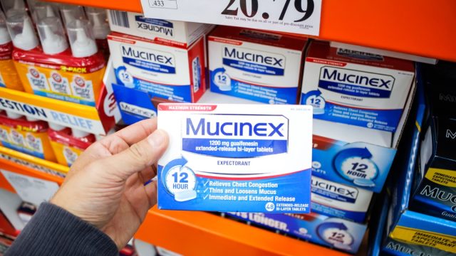 holding mucinex product