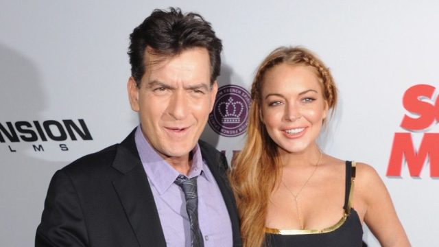 Charlie Sheen and Lindsay Lohan in 2013